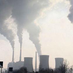 Coal power plant emitting CO2