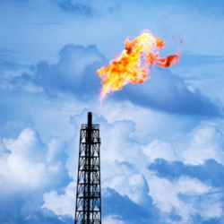 Oil well natural gas flame